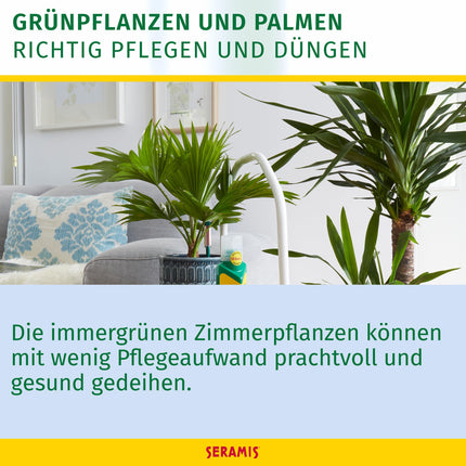 Seramis Vital Food zaļajiem augiem un palmām, 500 ml – Augu mēslojums optimālai augšanai, šķidrs mēslojums ar praktisku dozēšanas palīglīdzekli, zaļš