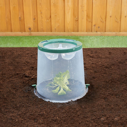 Garantia Sunny stādīšanas zvaniņš (ø 35 cm, augstums 30 cm, kultivēšanas pārsegs augļiem/dārzeņiem, ar zemes enkuru + dzirdināšanas silēm) 645061, caurspīdīgs