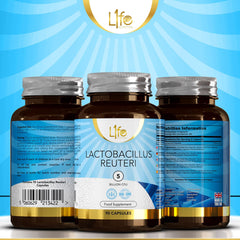 LN Lactobacillus Reuteri | 90 probiotisko Lactobacillus Reuteri kapsulas – 5 miljardi CBU L-Reuteri vienā porcijā | Augstas devas L-reiteri uztura bagātinātājs | Bez ĢMO, glutēna un alergēniem