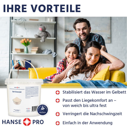 Hanse Pro gēla granulas želejveida gultām un ūdensgultām, 4 kg | Ūdens serdeņu želejveida konsistence | Želejēšana | Nomierina un nostiprina ūdensgultas matračus