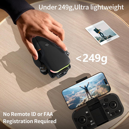 F417 drons ar kameru bērniem un iesācējiem, LED josla, 1080P HD dubultā kamera, 90° regulējams, optiskās plūsmas pozicionēšana, modulārs akumulators, lietotnes tālvadības pults, viena pacelšanās/nosēšanās, zēniem un meitenēm, rokassoma