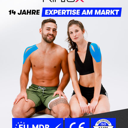 Kintex kinezioloģiskais lente Classic, 5 cm x 5 m, ādai draudzīga un ūdensizturīga kinezioloģiskais lente, fizioterapeits, medicīniskais lente, sportam un fizioterapijai (bēša)