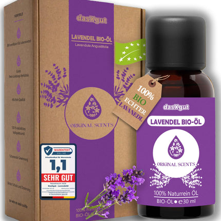 DasXgut – lavandas eļļa 30 ml – [100% tīra] organiska eļļa, sertificēta pārtikas kvalitātes – ēteriskās eļļas – difuzoram – smaržu eļļa – aromterapijai – Lavandula Angustifolia Īstā lavanda E5004111