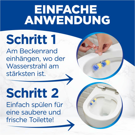 WC Fresh Power Active Fragrance Rinse Lemon (10 iepakojumi), tualetes tīrīšanas līdzeklis nodrošina tīrību ar katru skalošanu, smaržakmeņi ilgstošai svaigai tualetes smaržai