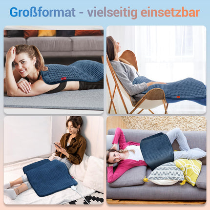 Comfytemp XXL liels sildīšanas paliktnis 83x43cm, īpaši mīksts sildīšanas paliktnis ar automātisku izslēgšanu, vecumam draudzīga sildīšanas sega ar drošības sistēmu mugurai, pleciem, kaklam, vēderam, kājām, ceļgaliem, mazgājams veļas mašīnā