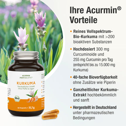 Spēcīgākās organiskās kurkumas kapsulas | apm. 15 000 mg kurkumas pulvera vienā dienas devā | augstākais kurkumīna saturs | 40 reizes biopieejamāks | bez pipariem | Augstas devas kurkumas kapsulas | vegāns un viegli sagremojams