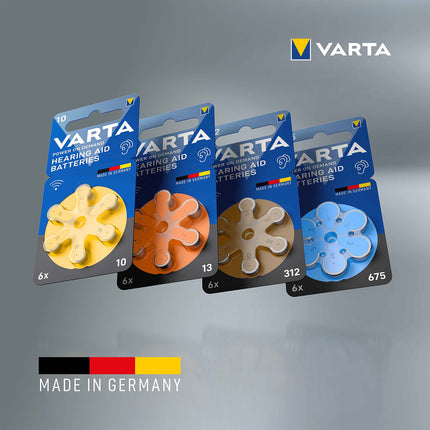 VARTA dzirdes aparātu baterijas, 312. tips, brūnas, 60 baterijas, uzglabāšanas iepakojums, barošana pēc pieprasījuma, bezvadu apstiprinājums, p 312 izmērs dzirdes aparātiem un dzirdes palīglīdzekļiem, ražotas Vācijā