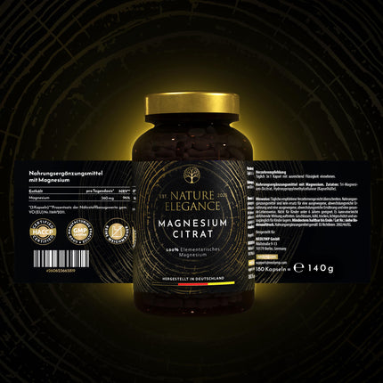 NEOLYMP magnija citrāta kapsulas ar augstu devu - 360 mg elementārā magnija vienā devā - ražots Vācijā - vegāns, laboratorijā pārbaudīts un ilgtspējīgs brūnais stikls (magnija citrāts 180 kapsulas)