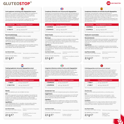 GluteoStop - palīdz noārdīt glutēnu - glutēna nepanesība - diēta ar zemu glutēna saturu - enzīms (30 mini tabletes)