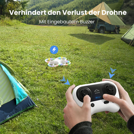 Ameta Morpho drons ar kameru bērniem, 1080P HD FPV drons iesācējiem, RC kvadrokopters ar 32 RGB gaismām/18 minūšu lidojuma laiks/STEM moduļi/pretpazaudēta skaņas signāla turētājs, rotaļlietu dāvanas zēniem un meitenēm