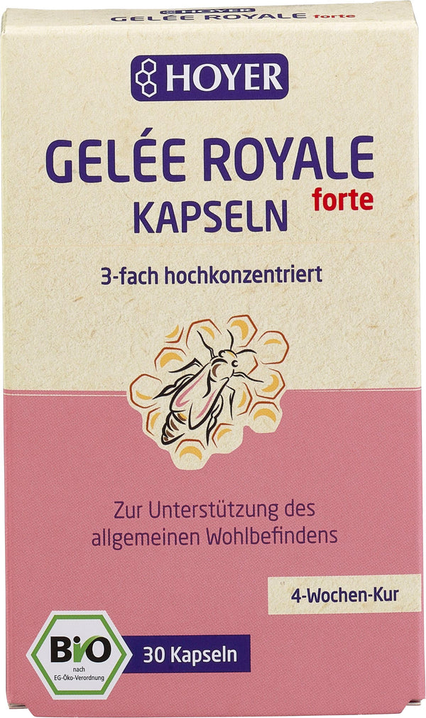 Hoyer Royal Jelly FORTE kapsulas 30 kapsulas, 1 iepakojums (1 x 12,2 g) - bioloģiskas