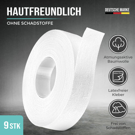 PULLUP &amp; DIP īpaši izturīga pirkstu lente, 3 ruļļi (30 m) pirkstu lente, ādai draudzīga sporta lente, roku lente spēka treniņiem, BJJ, handbola aksesuāri, kāpšanas lente pirkstiem, vārtsargu treniņiem (balta)