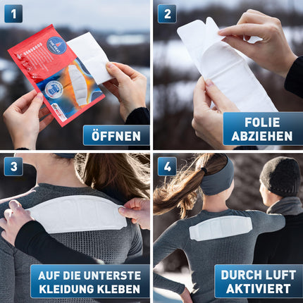 THE HEAT COMPANY Plecu sildītāji - 8 gab. iepakojumā - Muguras siltuma plāksteri - ĪPAŠI SILTI - Līmējoši - Kakla sildītājs - 8 stundas mājīga siltuma - Gatavs lietošanai - Aktivizējas gaisā - Pilnīgi dabīgs