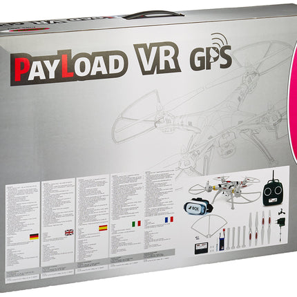 JAMARA 422035 - Kravas GPS VR drons Altitude HD FPV Wifi ComingHome - Pozīcijas noturēšana, izmantojot GPS, automātiska. Pacelšanās un nosēšanās funkcija, augstuma kontrole, lidojuma trajektorijas plānošanas režīms, kravnesība līdz 350 g