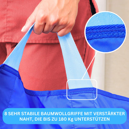 EYRA pārvietošanas dēlis pacientu pacēlājiem — 122x102 cm pacientu pārvietošanas dēlis ar 8 rokturiem gados vecākiem un gulošiem pacientiem — atkārtoti lietojama un mazgājama slīdošā palags un slīdošā palags pārvietošanai gultā