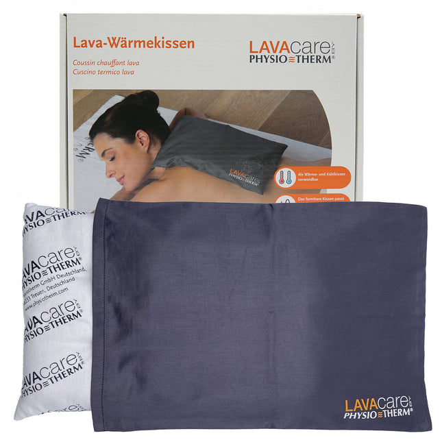 LAVAcare 2-in-1 dzesēšanas un sildīšanas spilvens Classic • Dzesēšanas spilvens ar lavas smiltīm • Saldētavai, mikroviļņu krāsnij un cepeškrāsnij • Lavas spilvens kakla, muguras un vēdera atsvaidzināšanai un relaksācijai