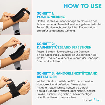 Health Press® īkšķa ortoze – elpojoša īkšķa šina – universāla īkšķa aizsardzība labajai/kreisajai pusei – īkšķa ortoze īkšķa apakšstilba locītavai – īkšķa atbalsts – medicīniski sertificēta īkšķa ortoze