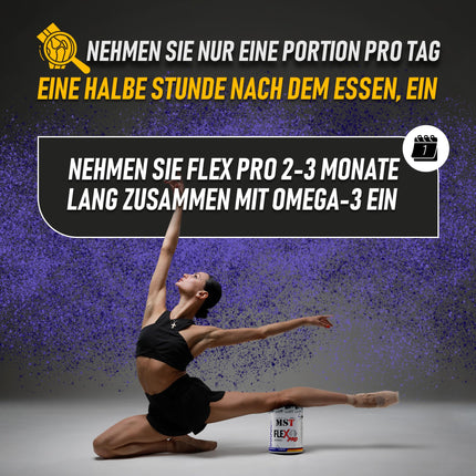 MST® Nutrition Flex Pro pulveris – kolagēns, MSM, glikozamīns, hondroitīns un hialuronskābe – augstas kvalitātes formula – ražots Vācijā (420 g, upeņu)