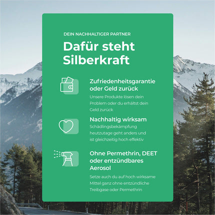Silberkraft ērču aerosols 100 ml, pretērču līdzeklis, aizsardzība pret ērcēm un odiem, ķermenim un apģērbam, atbaida un atbaida, ar citrona aromātu