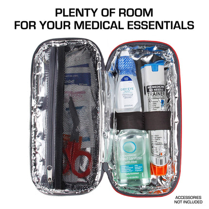USA Gear Epipen Bag maza, izolēta medicīniskā soma ar ūdensnecaurlaidīgu ārējo slāni un izolētu oderi – diviem Epipen inhalatoriem, inhalatoram, insulīna šļircēm un svarīgiem alerģijas zāļu piederumiem.