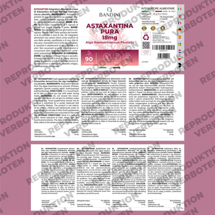 Bandini® Pure astaksantīns 18 mg kapsulā, 90 kapsulas (3 mēnešu piegāde), aļģes Haematococcus Pluvialis - dabīgs astaksantīns, bez magnija stearāta, bez ĢMO