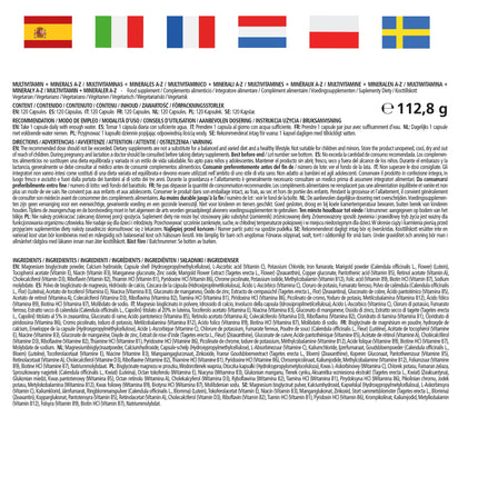 Multivitamīnu kapsulas ar augstu devu, 23 vērtīgi vitamīni AZ un minerālvielas, 120 veģetārās kapsulas 4 mēnešiem, optimāli apvienotas dzīvībai svarīgas vielas un mikroelementi
