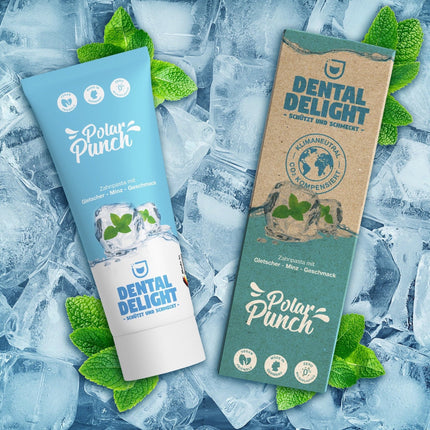 DENTAL DELIGHT Polar Punch zobu pasta (TESTA UZVARĒTĀJS), vegāniskā aromatizētā zobu pasta, zobu pasta (piparmētru, 4 iepakojums)
