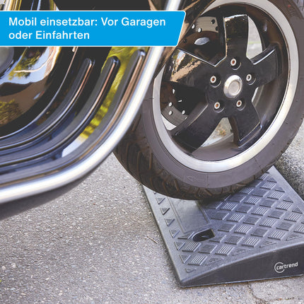Cartrend apmales rampas, komplekts no 2, pārnēsājams, ratiņkrēslu rampas automašīnām, motocikliem, ratiņkrēsliem, gājējiem, melns
