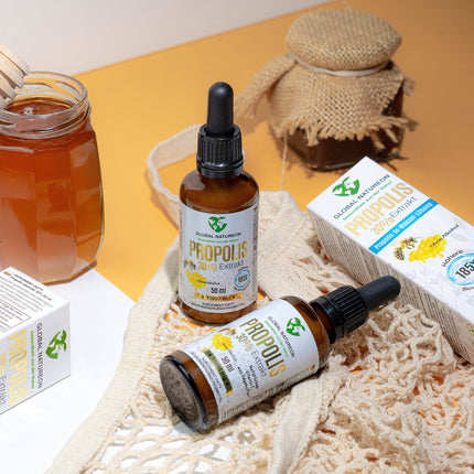 Propolisa ūdens šķīduma ekstrakts 30% bez spirta, liela pudele 50 ml, tinktūra piemērota bērniem un dzīvniekiem, polifenoli, flavonoīdi un bioflavonoīdi, 100% dabīgs, bez spirta