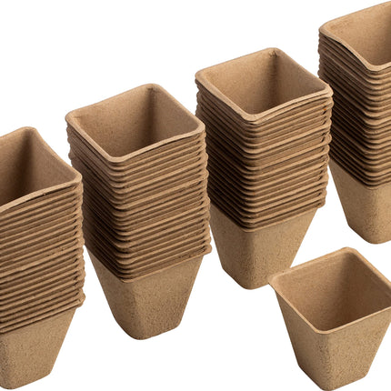 Meister audzēšanas podi 8 x 8 cm - Praktisks 96 gabalu komplekts - Izgatavoti no papīra masas - Bioloģiski noārdāmi / Augu pods / Sēklu pods / Augu audzēšana / WU9968330, Dabīgs