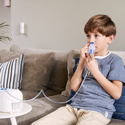 OMRON X102 Total 2-in-1 inhalators ar deguna dušu - inhalators pieaugušajiem un bērniem; efektīvai elpceļu slimību, alerģiju un saaukstēšanās ārstēšanai; ar augstas kvalitātes aksesuāriem