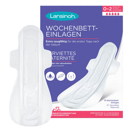Lansinoh pēcdzemdību ieliktnīši - 10 gabali - īpaši absorbējoši un elpojoši - stipras lohijas gadījumā un pirmajās dienās pēc dzemdībām