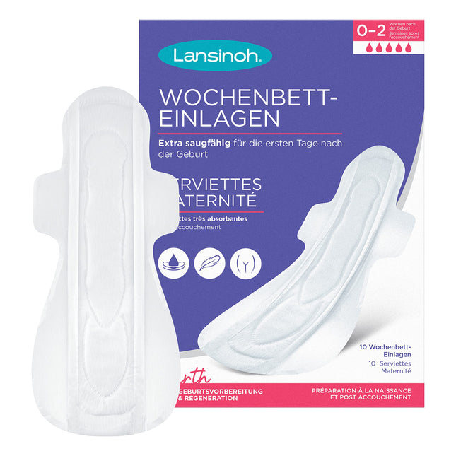 Lansinoh pēcdzemdību ieliktnīši - 10 gabali - īpaši absorbējoši un elpojoši - stipras lohijas gadījumā un pirmajās dienās pēc dzemdībām