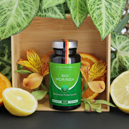 MORINGA Oleifera kapsulas | BIOLOĢISKI Sertificēts BEZ piedevām | Ražots Vācijā | Enerģijas tabletes 4 mēnešu krājumā | SUPERĒDIENS 100% VEGĀNS