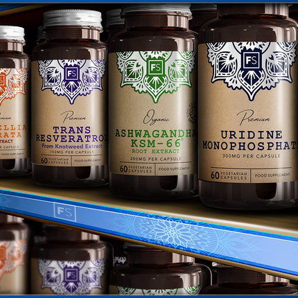 FS Uridīna monofosfāts | 60 uridīna kapsulas - augsta uridīna monofosfāta deva - 300 mg uridīna vienā porcijā | Bez ĢMO, glutēna un alergēniem | Ražots Lielbritānijā