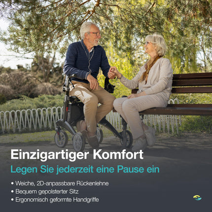 Helavo īpaši vieglais oglekļa šķiedras rollators – tikai 5,6 kg – viegls rollators, kas izgatavots no oglekļa šķiedras – ergonomisks dizains vertikālai stājai, salokāms un manevrējams – ideāli piemērots lietošanai iekštelpās un ārā