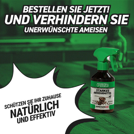 RepellShield® Citronellas skudru aerosols iekštelpām un āra lietošanai - dabīgs skudru līdzeklis ar ēteriskajām eļļām - citrusaugļu aromāts - alternatīva skudru ēsmai un skudru slazdam iekštelpām, 250 ml