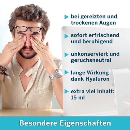 Ocuvers hialurona acu aerosols – ar liposomām – 15 ml acu aerosols sausām acīm – alternatīva acu pilieniem sausām acīm