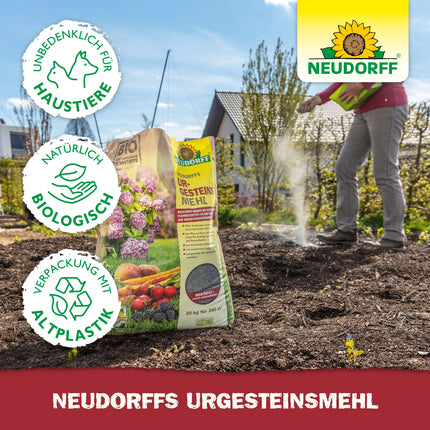 Neudorff UrgesteinsMehl - Dabīgi diabāzes iežu milti ar dabisku ilgtermiņa iedarbību augsnes uzlabošanai visu veidu augsnēs, 2,5 kg uz 25 m²