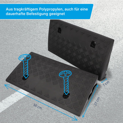 Cartrend apmales rampas, komplekts no 2, pārnēsājams, ratiņkrēslu rampas automašīnām, motocikliem, ratiņkrēsliem, gājējiem, melns