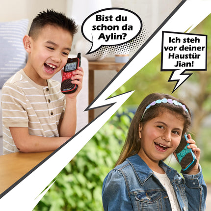 VTech KidiTalkie Explorer – divas 8-in-1 rācijas ar iebūvētu lukturīti un jautriem efektiem – bērniem vecumā no 4 līdz 12 gadiem