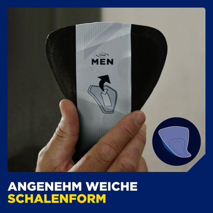 TENA MEN Protective Shield Extra Light - 112 ieliktņi mēneša iepakojumā (8 x 14), individuāli iesaiņoti - īpaši plāni higiēniskie ieliktņi vīriešiem ar ļoti nelielu urīna izdalīšanos - melni
