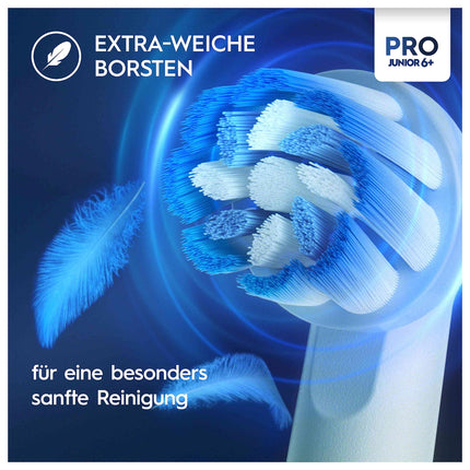 Oral-B Pro Junior elektriskā zobu birste bērniem no 6 gadu vecuma, spiediena sensors, 3 tīrīšanas režīmi, tostarp jutīgais zobu kopšanas režīms, mīksti sariņi un taimeris, Braun dizains, zaļa