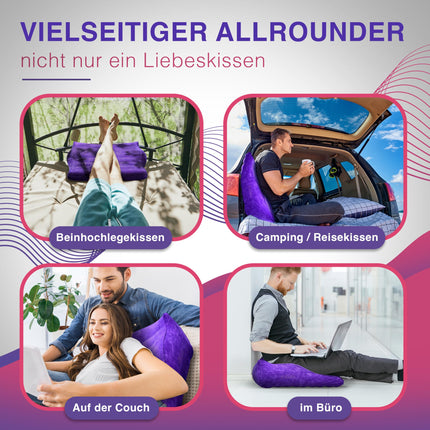 LiLaLuv® Erotiskais spilvens – Erotisks muguras atbalsta spilvens pāriem, mīlas spilvens seksa pozām un komfortam guļamistabā – piepūšams, mugurai draudzīgs ķīļveida spilvens MĪLĒJIES AR LiLaLuv®