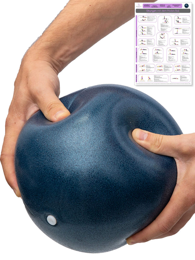 beneyu ® neslīdoša un īpaši viegla mīksta Pilates bumba - vingrošanas bumba maza - 23 cm + vingrinājumi
