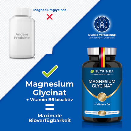 Magnija glicināts + B6 vitamīns | Optimāla biopieejamība | 1,5 mēnešu krājumi | 90 kapsulas. Augstas devas magnija citrāts + bisglicināts. BEZ piedevām. Relaksācijai, miegam, muskuļiem, nerviem. Pretstresa iedarbībai.