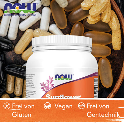 Now Foods, saulespuķu lecitīns (saulespuķu lecitīns), tīrs vegāns pulveris, 454 g, laboratoriski pārbaudīts, bez glutēna, bez sojas, veģetārs