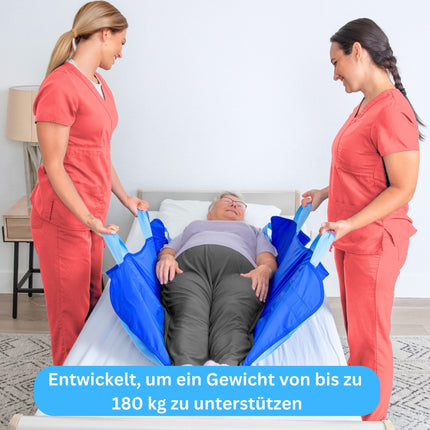 EYRA pārvietošanas dēlis pacientu pacēlājiem — 122x102 cm pacientu pārvietošanas dēlis ar 8 rokturiem gados vecākiem un gulošiem pacientiem — atkārtoti lietojama un mazgājama slīdošā palags un slīdošā palags pārvietošanai gultā