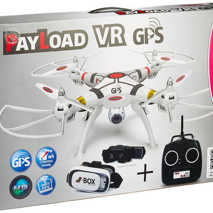 JAMARA 422035 - Kravas GPS VR drons Altitude HD FPV Wifi ComingHome - Pozīcijas noturēšana, izmantojot GPS, automātiska. Pacelšanās un nosēšanās funkcija, augstuma kontrole, lidojuma trajektorijas plānošanas režīms, kravnesība līdz 350 g