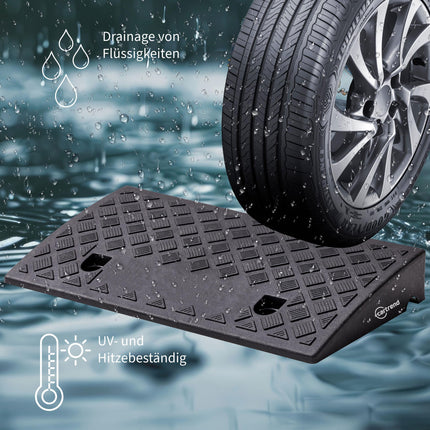 Cartrend apmales rampas, komplekts no 2, pārnēsājams, ratiņkrēslu rampas automašīnām, motocikliem, ratiņkrēsliem, gājējiem, melns